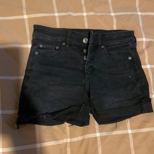 Black Mid-Rise Jean Shorts